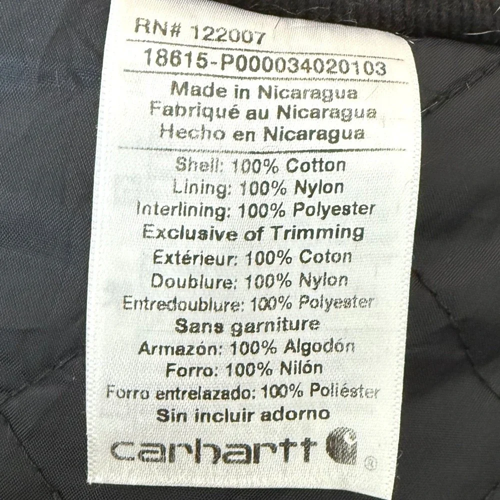 Carhartt Dog Chore Coat Brown Cotton Insulated Pet Jacket